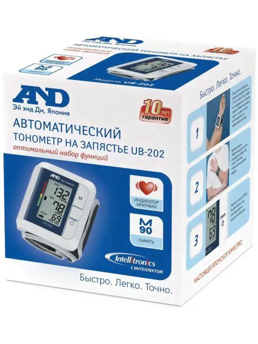 Тонометр AND UB-202 автомат на запястье-0